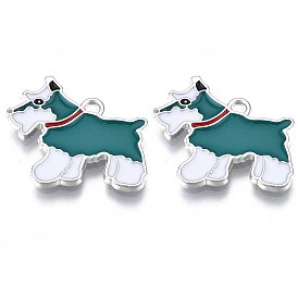 Стойки обшивки сплава эмали подвески, без свинца, без никеля и без кадмия, платина, собака