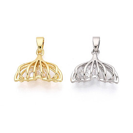 Латунные микропаве прозрачные подвески с фианитом, прелести рыбий хвост