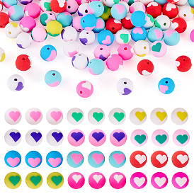 100 бусины из полимерной глины ручной работы., круглые с сердца шаблона