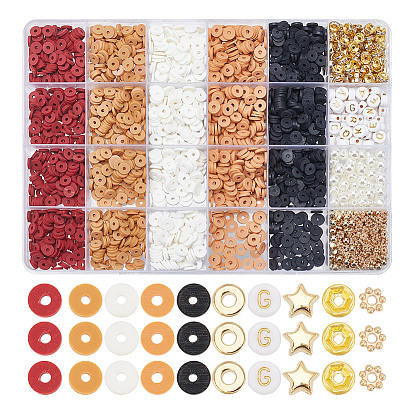 Набор для поиска поделок для изготовления ювелирных изделий, В комплект входит диск из полимерной глины и АБС-пластик, жемчужные и железные стразы, а также акриловые и пластиковые цветочные бусины ccb.