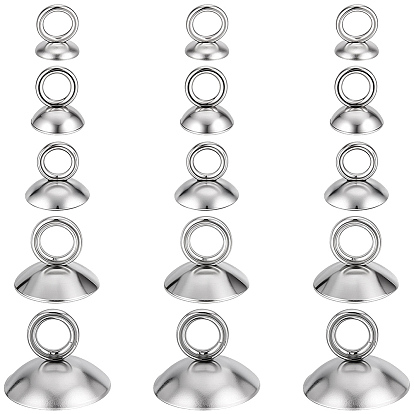 150Pcs 5 Styles 201 Stainless Steel Bead Cap Pendant Bails, for Globe Glass Bubble Cover Pendants