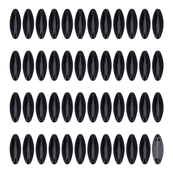 48 шт. броши из смоляных булавок, с пин железа, овальные