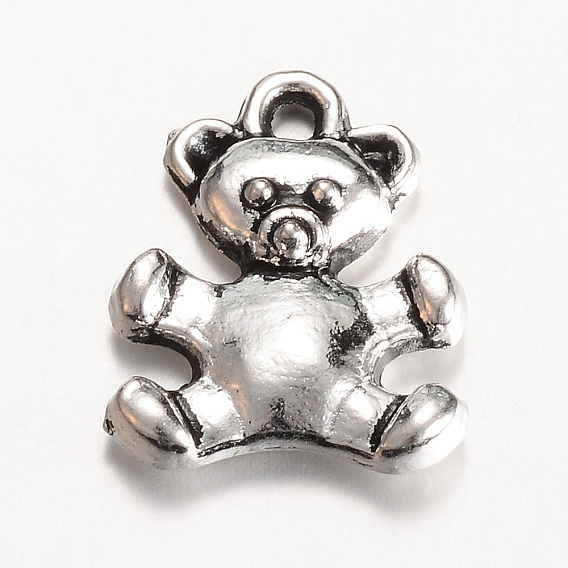 Сплавочные подвески тибетского стиля, без кадмия и без свинца, медведь