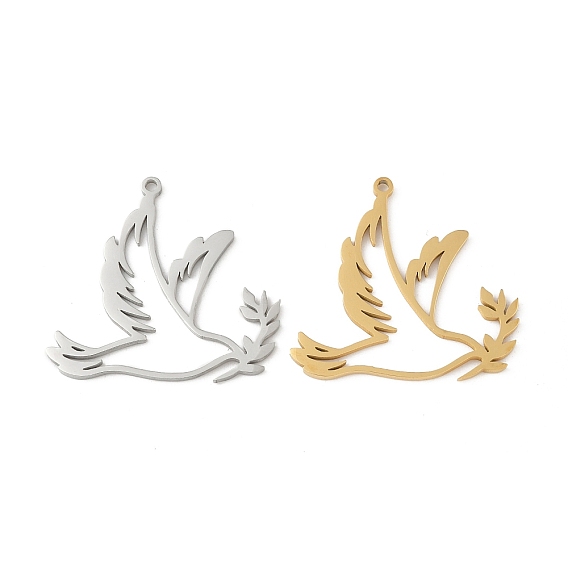 304 подвески из нержавеющей стали, голубь мира с оливковой ветвью