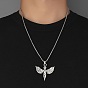 201 Stainless Steel Chain, Zinc Alloy Pendant Necklaces, Angel