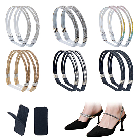 6 наборы 6 стили эластичная искусственная кожа со стразами шнурки, шнурки, для обуви на высоком каблуке