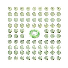DIY Natural Prehnite Beads Jewelry Set Making, Bracelet & Necklace, with Strong Stretchy Beading Thread
