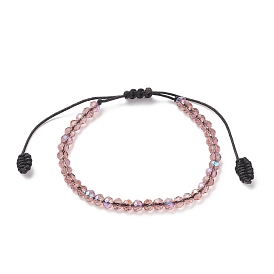 Transparentes Armband aus geflochtenen Glasperlen, verstellbares Armband für Frauen