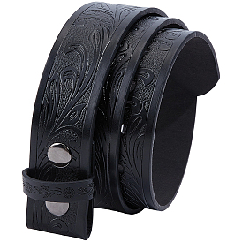 Ремни для талии из искусственной кожи с тисненым цветочным узором для мужчин и женщин, платина