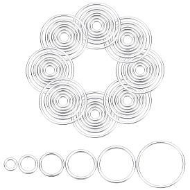 60Pcs 6 Style Brass Linking Rings, Long-Lasting Plated, Round Ring