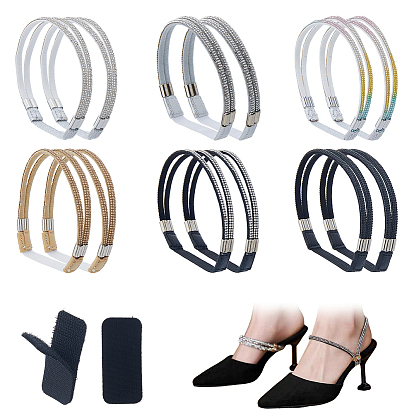 6 наборы 6 стили эластичная искусственная кожа со стразами шнурки, шнурки, для обуви на высоком каблуке