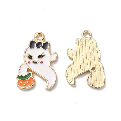 Стойки обшивки сплава эмали подвески, золотой свет, очарование призрака хэллоуина