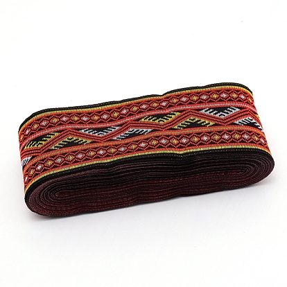 Rubans de polyester à broder, ruban jacquard, ruban tyrolien, accessoires du vêtement, Motif floral