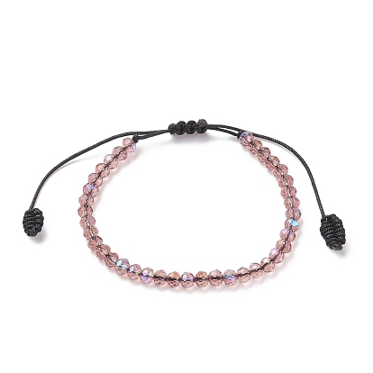 Transparentes Armband aus geflochtenen Glasperlen, verstellbares Armband für Frauen
