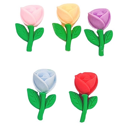 Cabochons en résine opaque, pour les accessoires de cheveux, rose