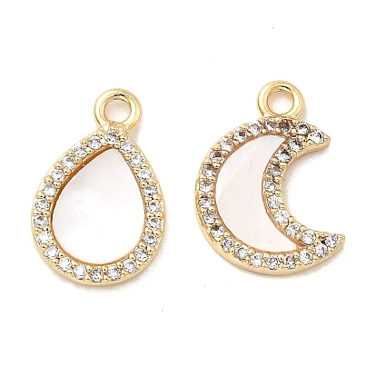 Латунные микро проложить кубического циркония прелести, с естественной оболочке, долговечный, стойки покрытие, без свинца и без кадмия, реальный 18 k позолоченный