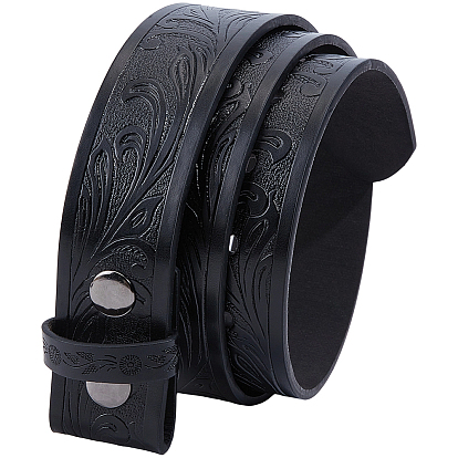 Ремни для талии из искусственной кожи с тисненым цветочным узором для мужчин и женщин, платина