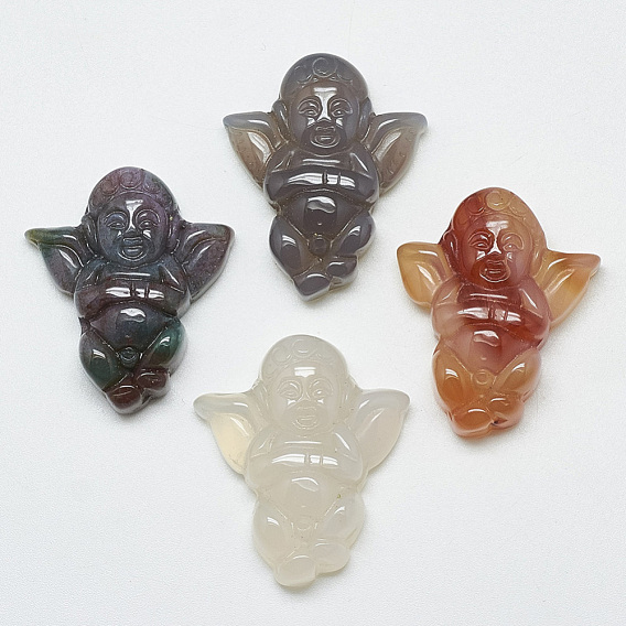 Natural Agate Pendants, Angel