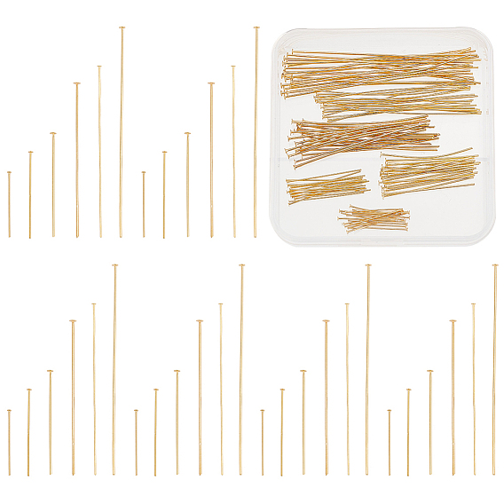 120шт. 6 стили латунные штифты с плоской головкой, долговечный