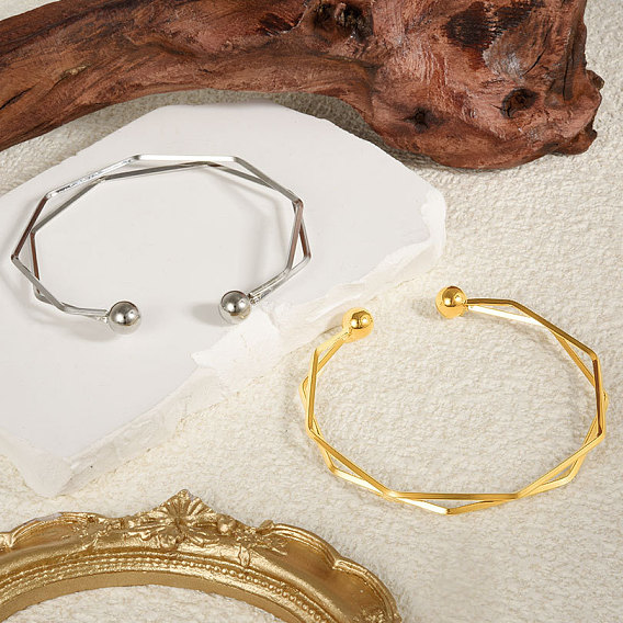 Стильные 304 из нержавеющей стали манжеты браслеты, браслеты с крутящим моментом для женщин