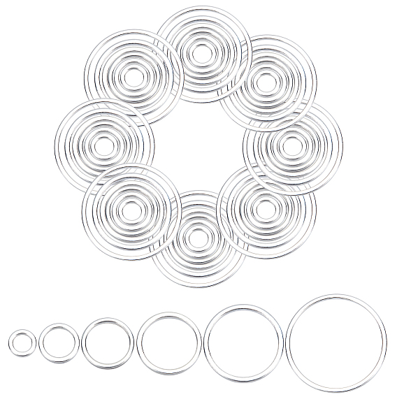 60Pcs 6 Style Brass Linking Rings, Long-Lasting Plated, Round Ring