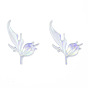 ABS Plastic Imitation Pearl Pendants, AB Color Plated, Flower