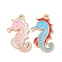 Подвески из эмали и сплава, золотой свет, без кадмия и без свинца, очарование морского конька
