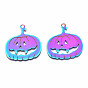 304 Stainless Steel Pendants, Ion Plating(IP), Halloween Pumpkin Jack O Lantern