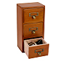 Desktop Wood Storage Boxes, Drawer Organizer with 3 Compartments for Home Office, Rectangle