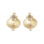 Подвески-соединители в форме ракушки из латуни с кубическим цирконием, без свинца и без кадмия, долговечный, стойки покрытие, реальный 18 k позолоченный