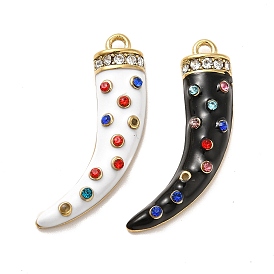 Ion Plating(IP) 304 Stainless Steel Rhinestone Pendants, with Enamel, Golden, Scabbard