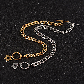 304 estrella pulseras de cadena del encintado de acero inoxidable, con broches ot, 7-1/2 pulgada (190 mm), 6 mm