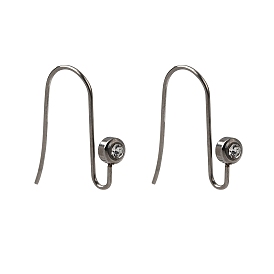 304 нержавеющей стали серьги крюков, со стразами, кристалл