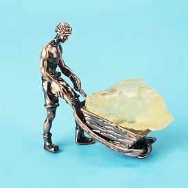 Украшения из самородков из натуральных драгоценных камней, Держатель шахтера из сплава для домашнего офиса, дома, украшения по фэн-шуй