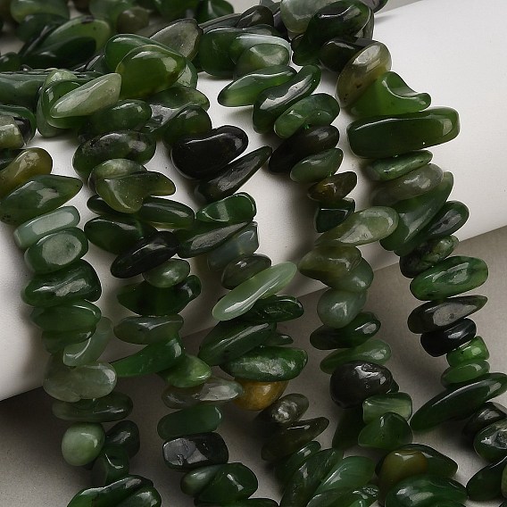 Hebras de cuentas de jade canadiense natural, chip
