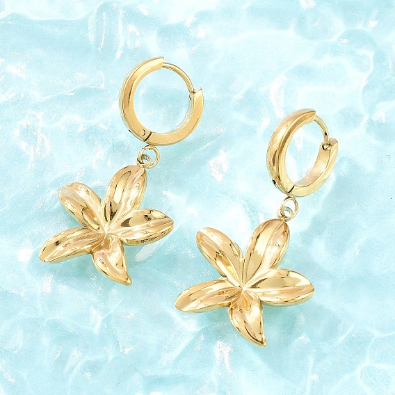 День святого Валентина 304 Серьги-кольца из нержавеющей стали для женщин, цветок