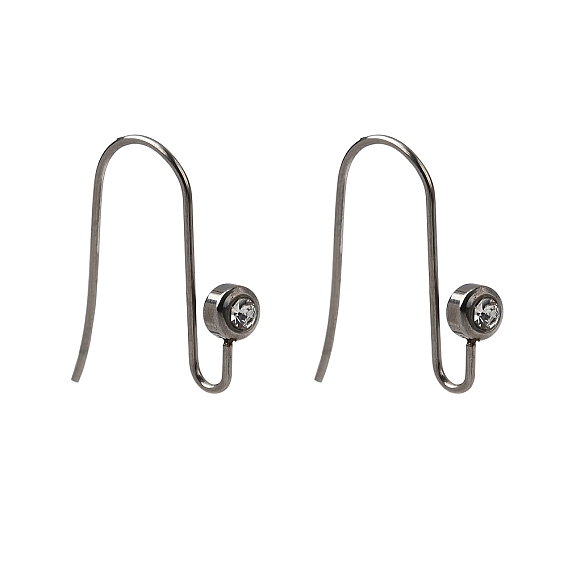 304 нержавеющей стали серьги крюков, со стразами, кристалл