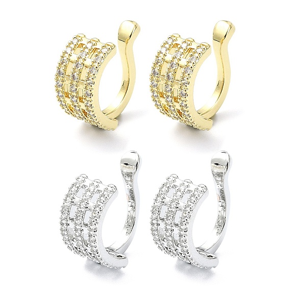 Серьги-каффы из латуни с микропаве и кубическим цирконием, без кадмия и без свинца, долговечный