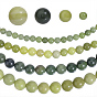 120Pcs 4 Styles Natural Chinese Jade/Southern Jade Beads, Round