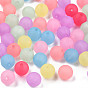 Transparent AS Plastic Beads, Frosted, Round