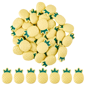 30 pièces de boutons à tige en résine ananas, 1-trou