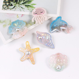 Sea Animal PVC Alligator Hair Clips for Girl, DIY Hair Accessories