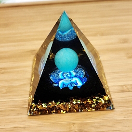 Resin Buddha Orgone Pyramid, for Spirits Lift Stress Relief