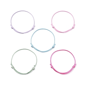 5pcs 5 couleurs cordon en polyester ciré coréen respectueux de l'environnement, pour la fabrication de bracelets ajustables