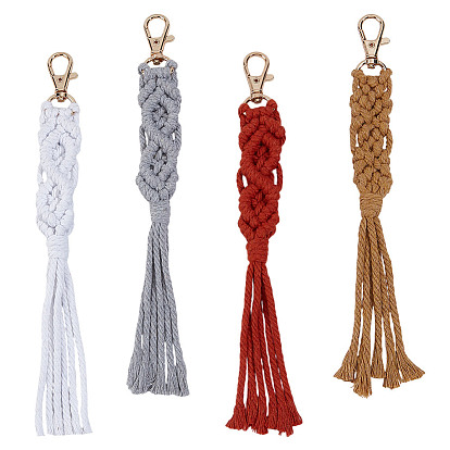 4 шт. 4 цвета ручная работа макраме хлопковый кулон украшение, с поворотными застежками