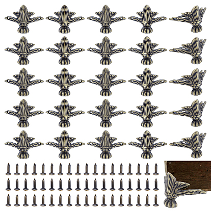 52 шт. ножки из винтажного сплава для деревянных ящиков, угол коробки, с винтом 104 шт.