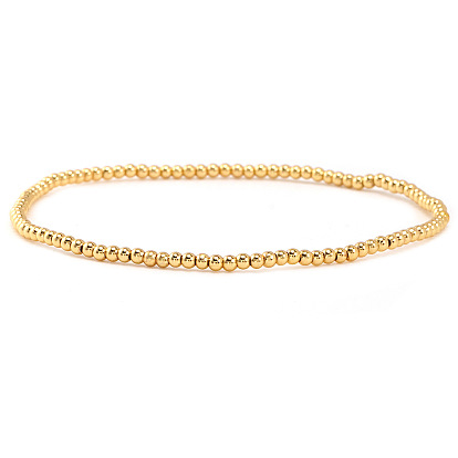 Латунные круглые бусины эластичные браслеты для женщин