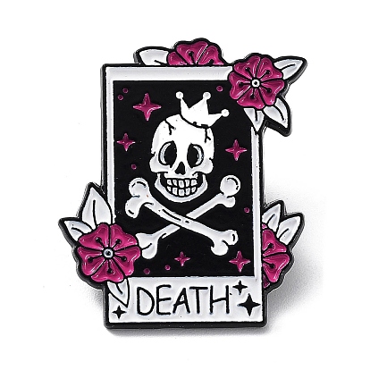 Skull/Butterfly/Coffin Enamel Pins, Black Alloy Badge for Halloween