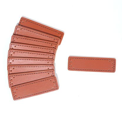 PU Leather Label Tags, with Holes, for DIY Jeans, Bags, Shoes, Hat Accessories, Rectangle