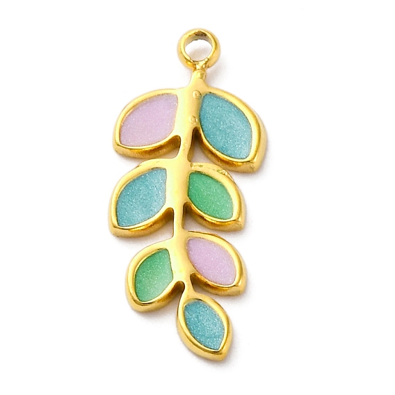 304 нержавеющей стальной эмали подвески, лиственные ветки прелести, вакуумное покрытие pvd, реальный 18 k позолоченный